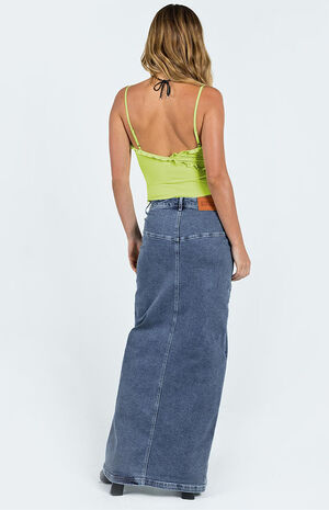 Eco Indigo Batkins Denim Maxi Skirt image number 4
