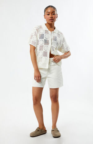 Agatha Crochet Knit Short Sleeve Top image number 4