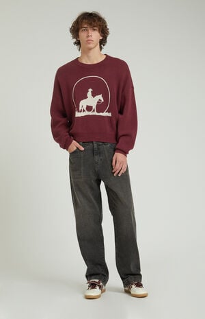 Dylan Baggy Jeans Contrast Stitch Black Tinted image number 5