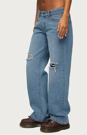Juju Distressed Low Rise Baggy Jeans image number 2