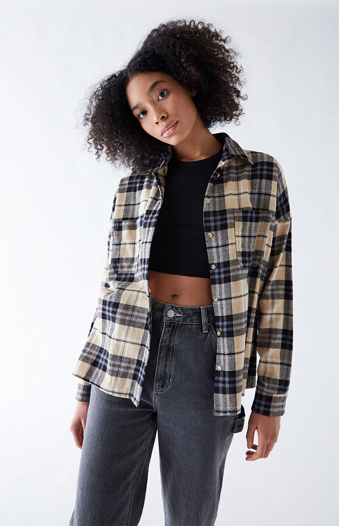 Oversized flannel button down shirt