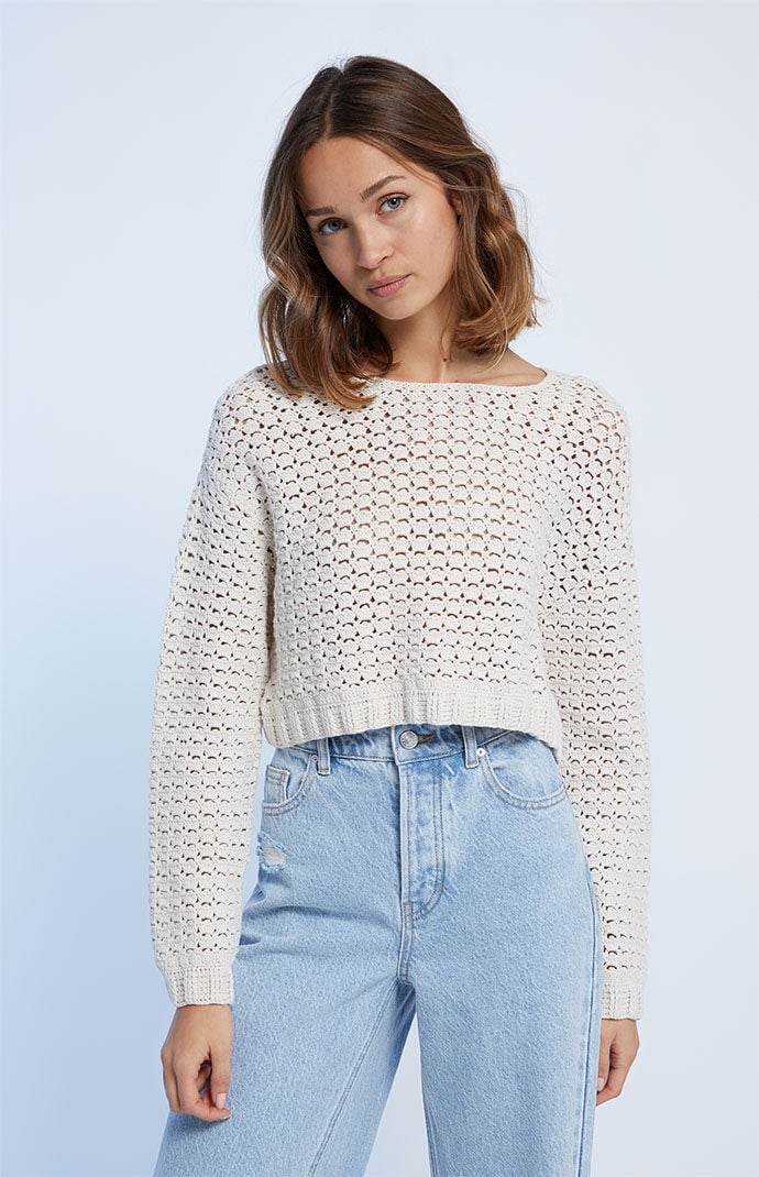 LA Hearts Sofia Crochet Sweater PacSun