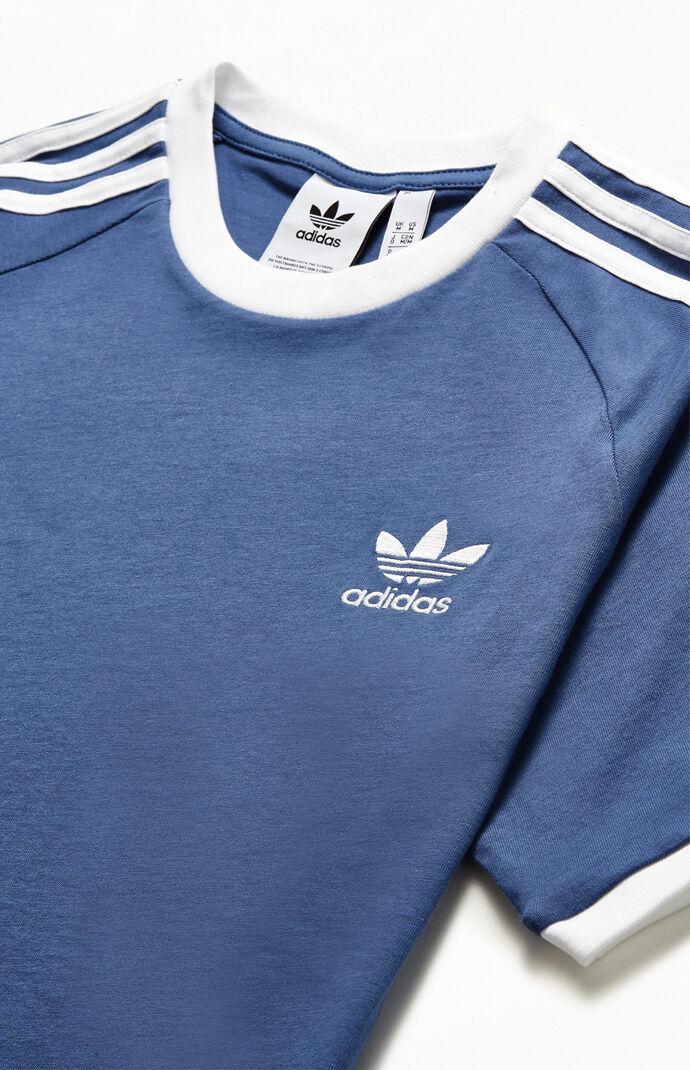 Blue 3-Stripes Ringer T-Shirt