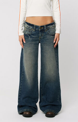00 Super Low Rise Wide Leg Baggy Jeans image number 1