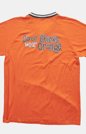 90s Orange Is An Attitude V-Neck Graphic T-Shirt image number 2