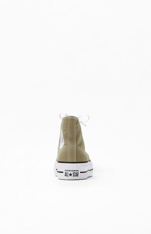 Green Chuck Taylor Lift Platform High Top Sneakers Green Chuck Taylor Lift Platform High Top Sneakers image number 3