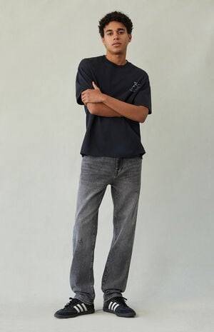 Cade Straight Jeans Ripped Black Wash image number 2