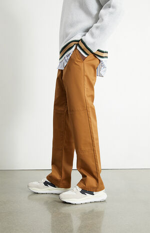 Tan Straight Loose Chino Pants image number 3