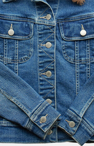 2000s Fur Denim Jacket image number 2