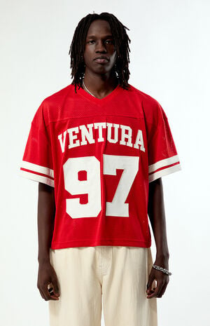 Red Ventura Cropped Football Jersey image number 2