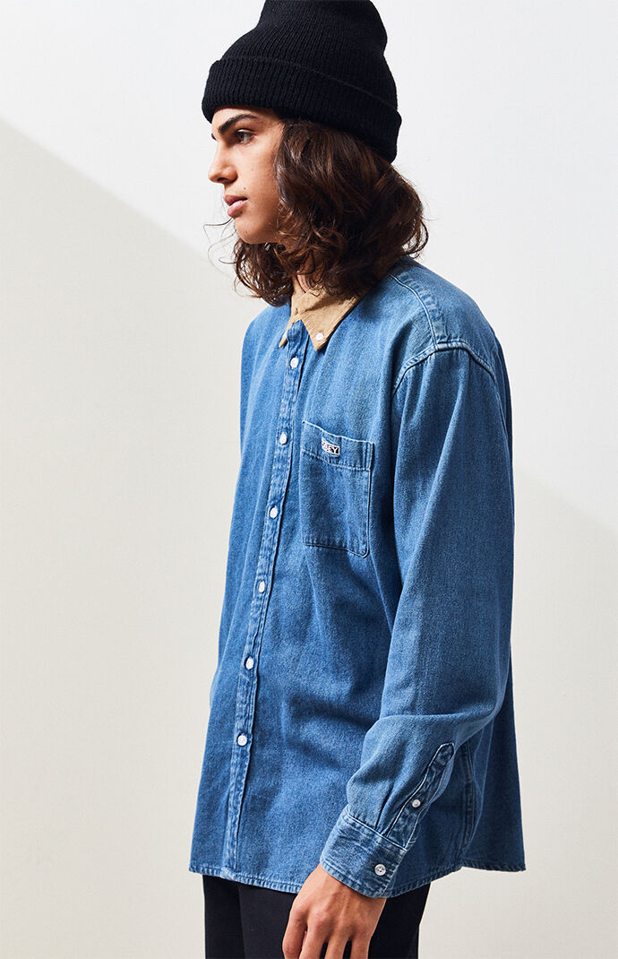 مطار محول ممر obey denim shirt 