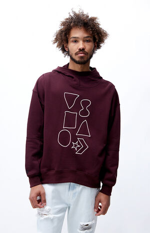 Converse Eco Maroon Shapes Graphic Bubble Hoodie | PacSun