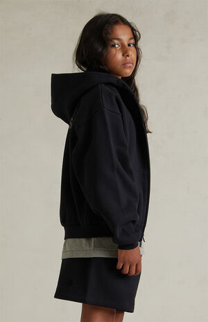 Kids Jet Black Full Zip Fleece Hoodie image number 3