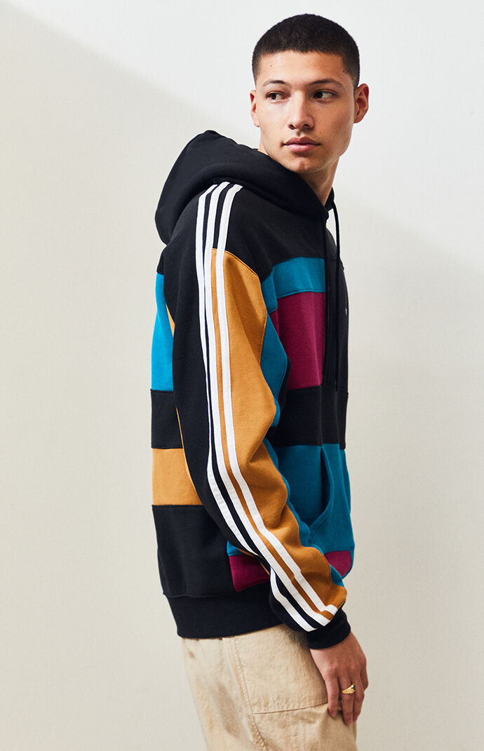 adidas asymmetrical blocked pullover hoodie