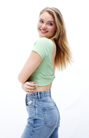 Poppy Twist Back Crop T-Shirt image number 4