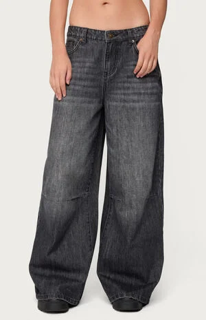 Skater Girl Washed Low Rise Jeans image number 1