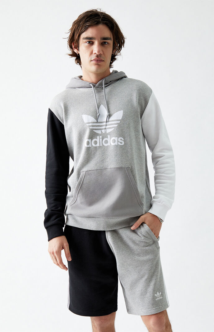 Black & Gray Blocked Trefoil Hoodie