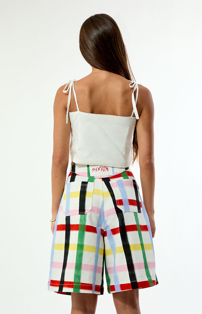 Sixxta Rainbow Confetti Wishes Jorts