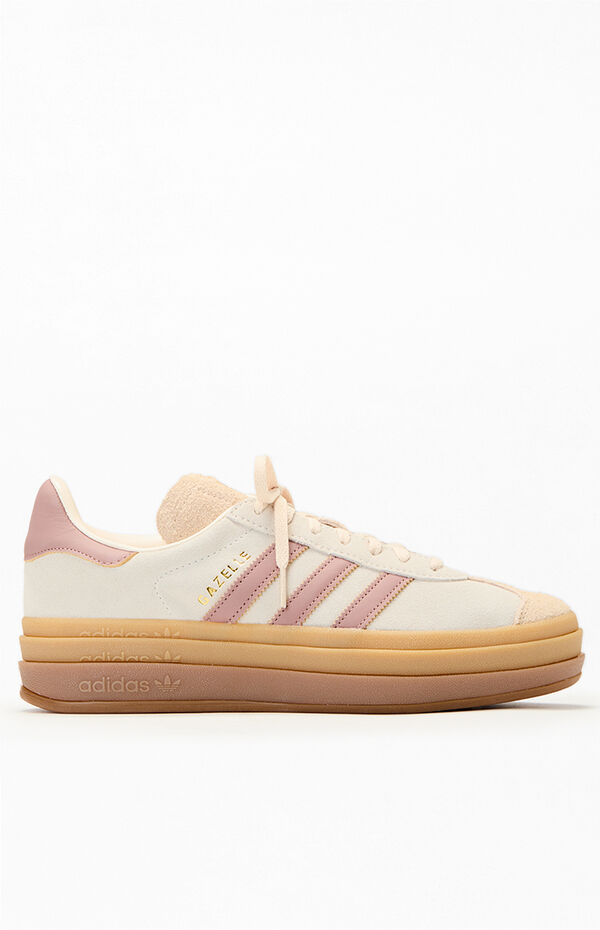 adidas Women's Tan & Pink Gazelle Bold Sneakers | Pacsun