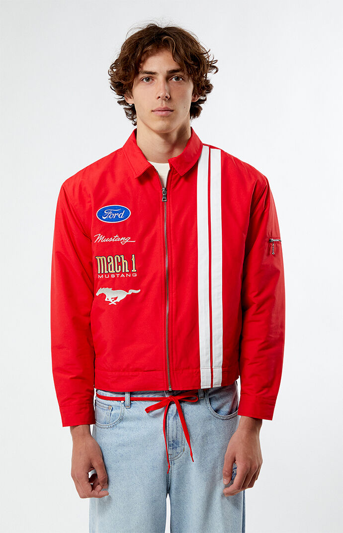 新品 FORD F1 レーシングジャケットブルゾン 刺繍 中綿 男女兼用 O3 FORD Racer Jacket | Pacsun