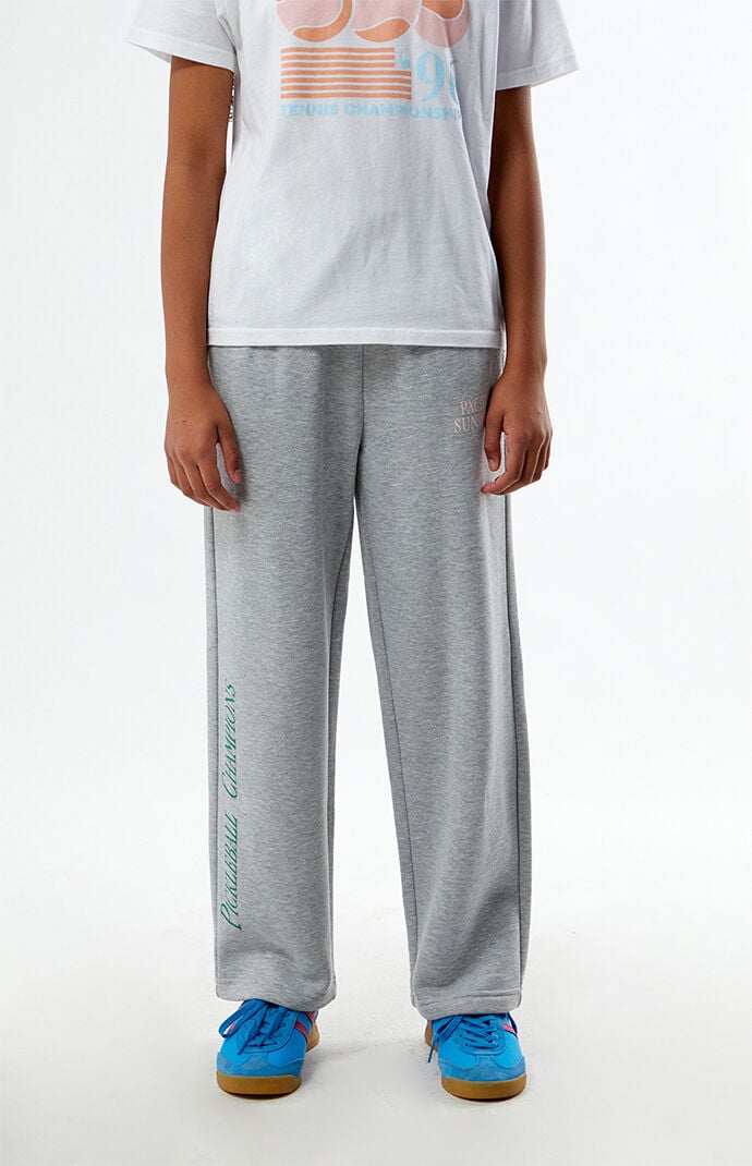 Pacsun Kids Pickleball Champions Heather Grey Baggy Sweatpants