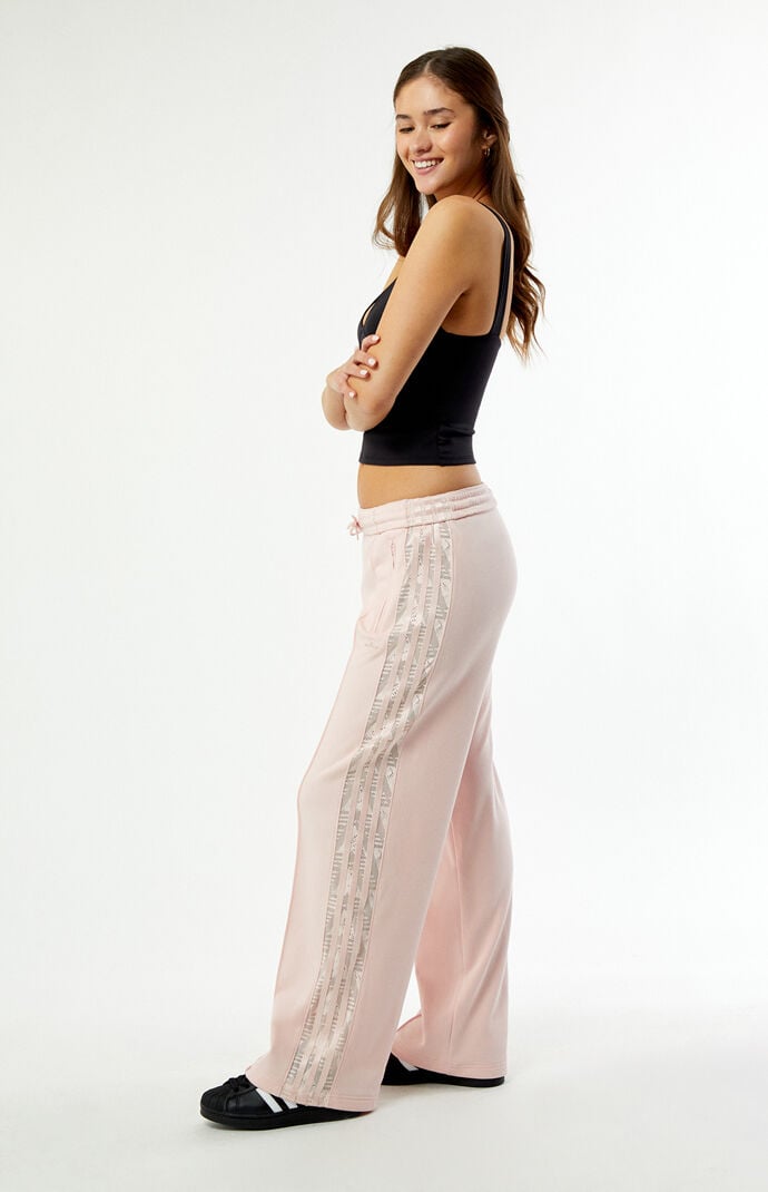 adidas Light Pink Firebird Lace Baggy Track Pants