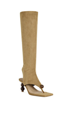 Women's Dottie Faux Suede Tan Stiletto Sandals image number 2