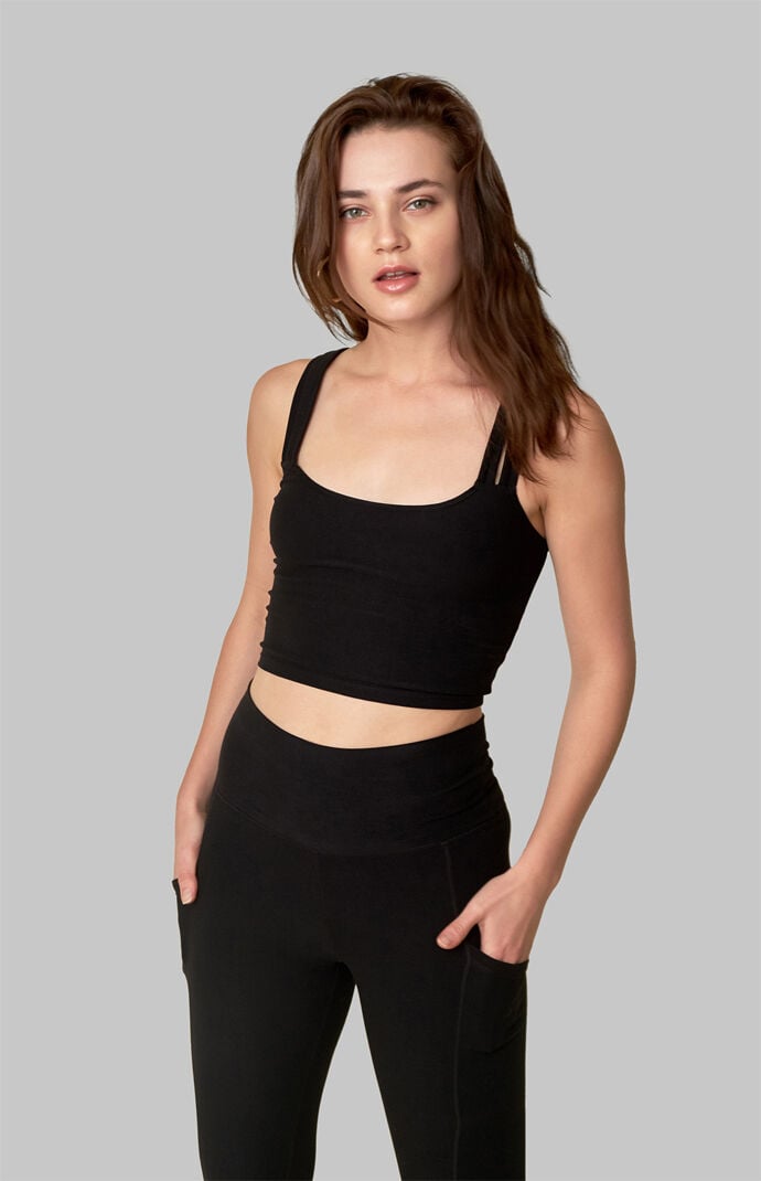 Eco Onyx Double Cross Sports Bra