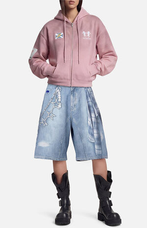 Plaid Panel Chain Jorts image number 2