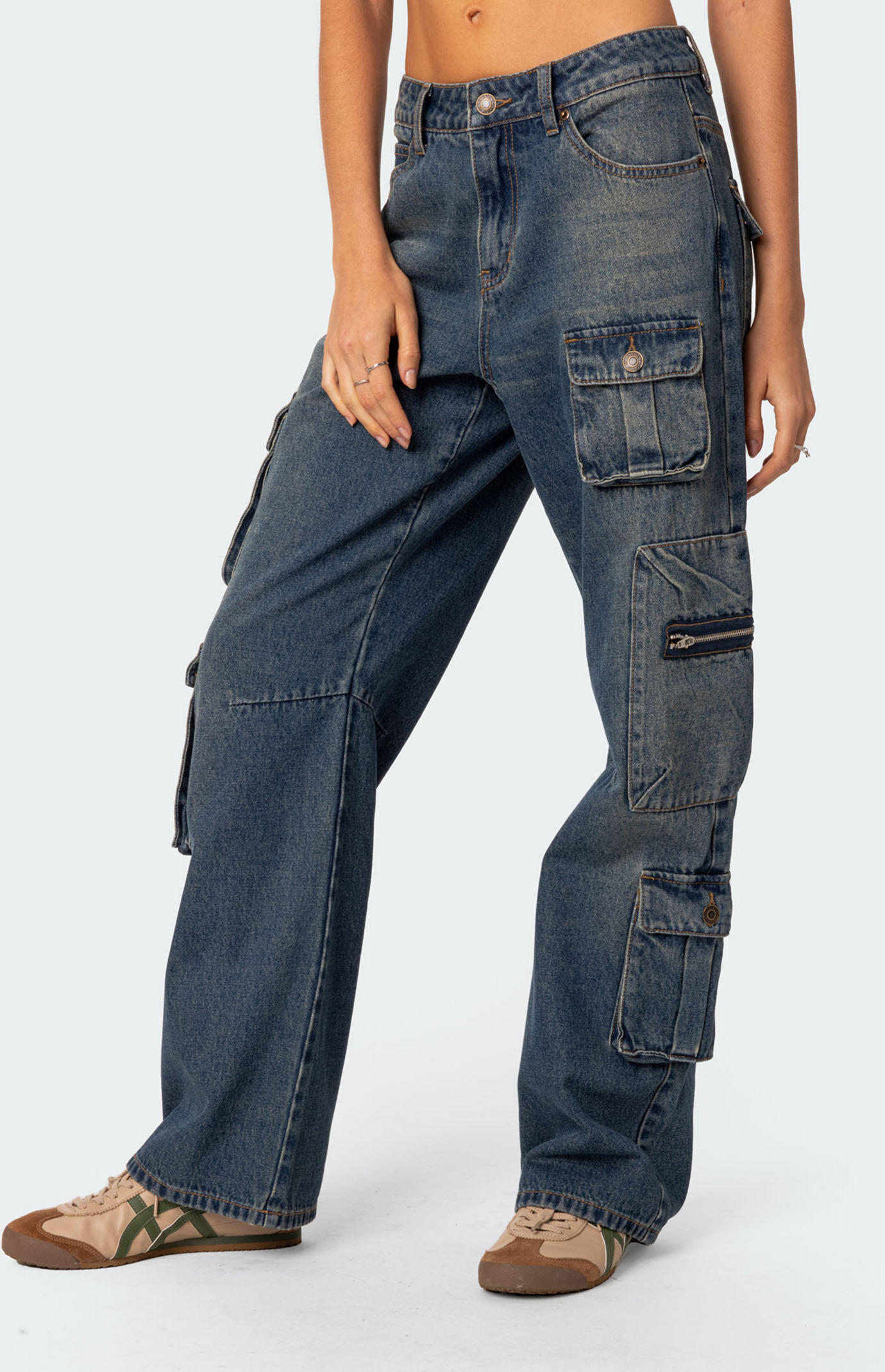 Edikted Baggy Boyfriend Cargo Jeans | PacSun