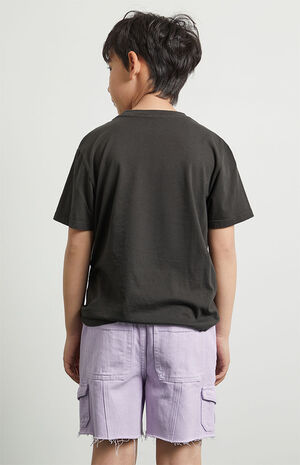 Lilac High Waisted Cargo Cutoff Denim Shorts image number 5