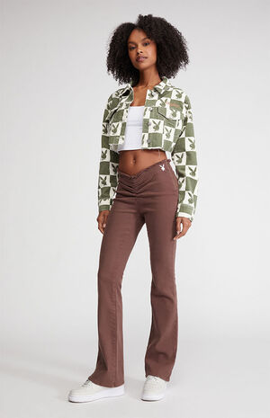 By PacSun Brown Low Rise Bootcut Jeans image number 2