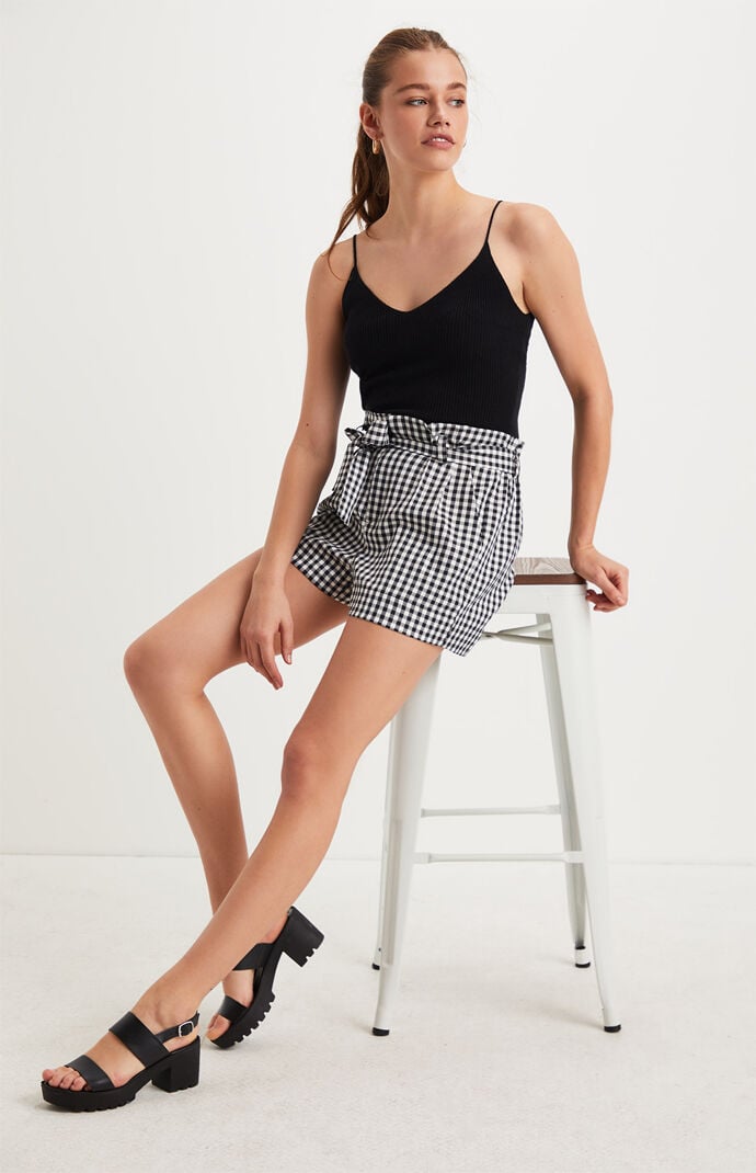 LA Hearts Paperbag Gingham Shorts PacSun