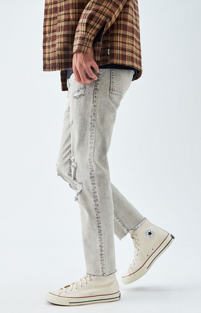 gray ripped jeans