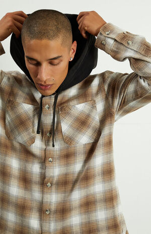 Hooded Plaid Shirt image number 1