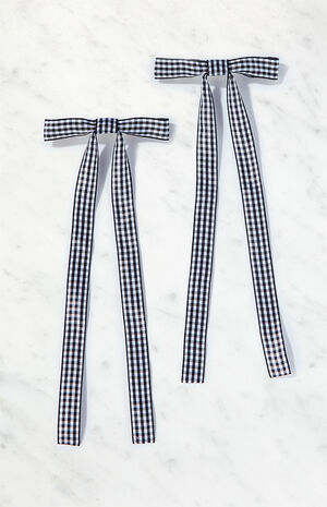 2 Pack Gingham Bow Clips image number 1