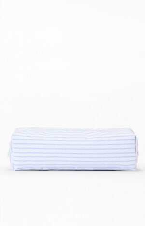 White & Blue Striped Makeup Bag image number 1