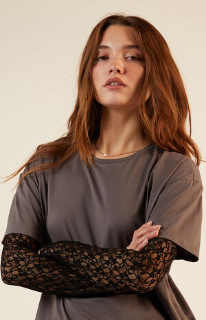 Lace Layered Long Sleeve T-Shirt image number 5
