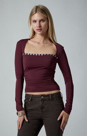 Natalia Shell Button Long Sleeve Top image number 2