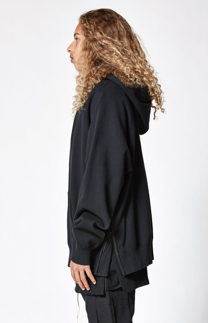 essentials black half zip pullover
