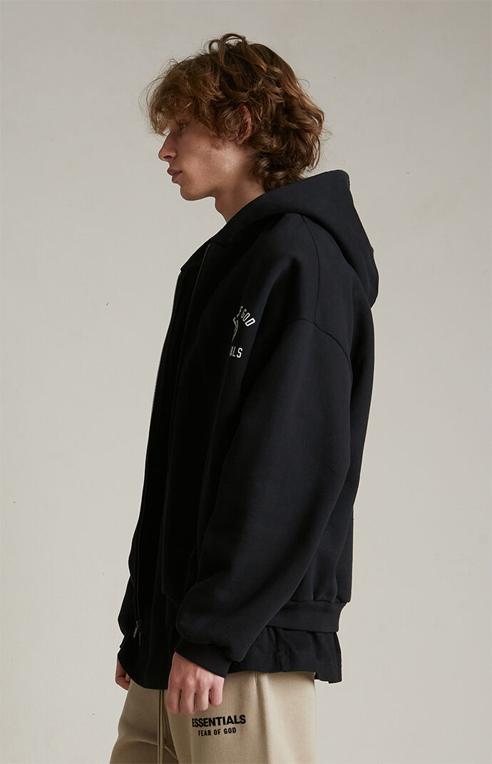 パーカー・フーディ FEAR OF GOD ESSENTIALS BLACK HOODIE WITH UNIVERSITY LOGO Fear of God Essentials SS23 Arch Logo Hoodie 'Jet Black