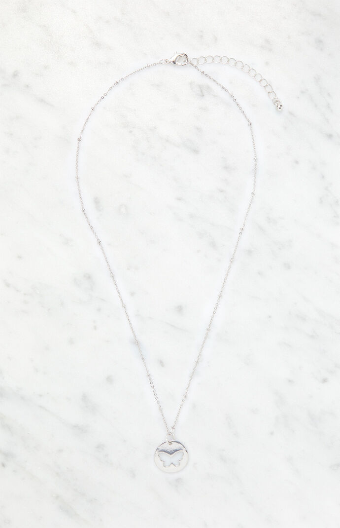 Butterfly Disc Necklace