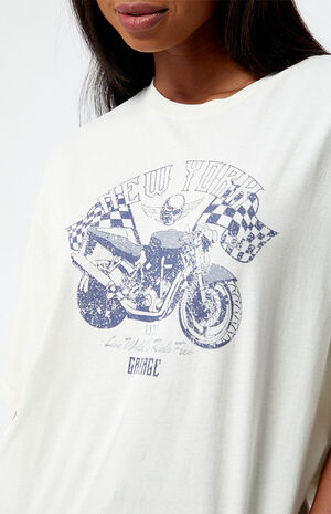 New York Skull Biker T-Shirt image number 2
