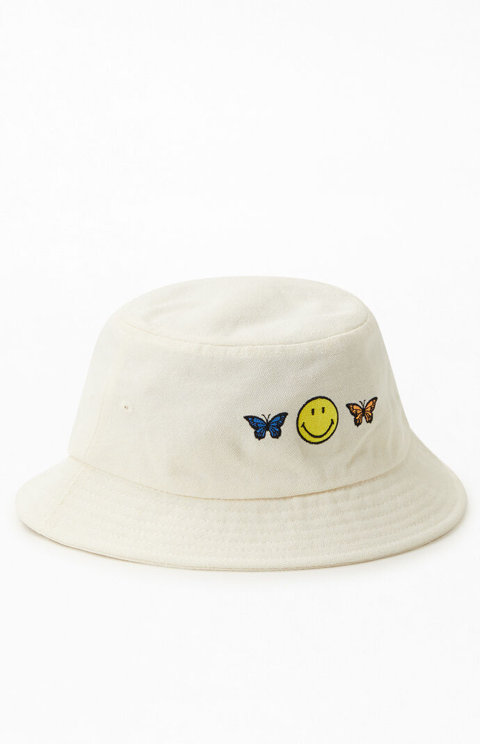 Butterfly Smiley Recycled Bucket Hat