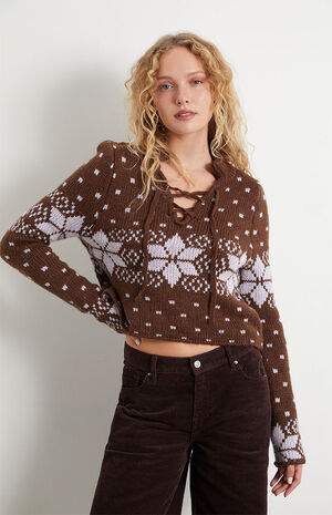 Mountain Climber Lace-Up Sweater image number 1