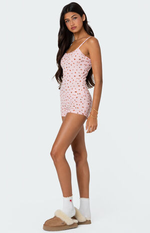 Strawberry Girl Printed Romper image number 3