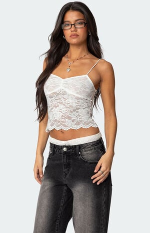 Rut Sheer Lace Tank Top image number 3