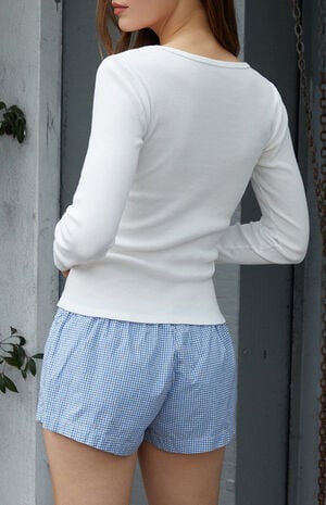 Blue Plaid Keira Boxer Shorts image number 4