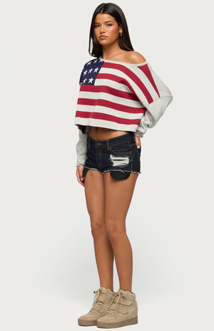 USA Off Shoulder Sweater image number 4