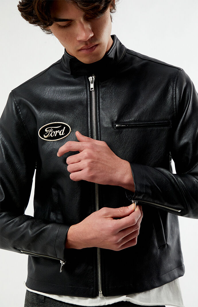 FORD Cafe Racer Faux Leather Jacket